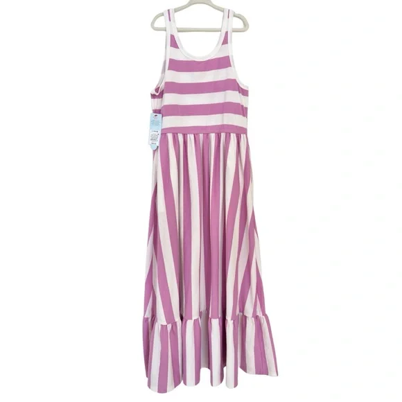 (NWT) Cat & Jack Mauve and White Striped Knit Maxi Dress | Girls Large (10/12) - Picture 3 of 5